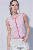 Sleeveless Button Front Cardigan
