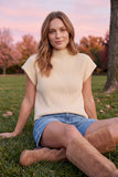 Mock Neck Ribbed Knit Sweater
