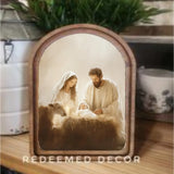 Arch Top Nativity Framed Art