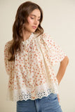 Floral Flutter Sleeve Blouse