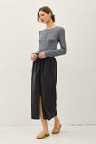 Tencel A-Line Midi Skirt