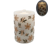 Small Stems & Snowflakes Led Water Fountain Candle