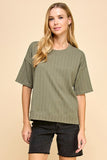 Textured Short Sleeve Top