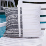 Woven Geo Square Pillow Black