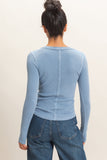 Pigment Dyed Henley Top