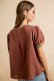 Vintage Textured Gauze Blouse