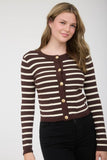Striped Gold Button Cardigan