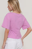 Short Sleeve Boat Neck Top