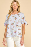 Floral Stripe Textured Top