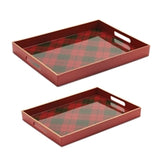 Red Plaid Tray