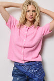 Short Sleeve Button Down Cardigan Top