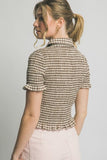 Smocked Gingham Shirt