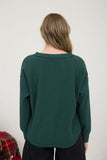 Ribbed Henley Exposed Seam Top