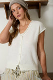 Raw Edge V-Neck Cardigan