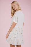 Floral Embroidered Knit Mini Dress