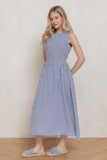 Sleeveless Striped Linen Effect Dress