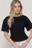 Short Sleeve Boat Neck Top
