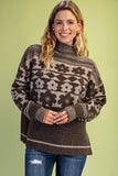 Retro Floral Print Sweater