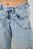 Cuffed Barrel Leg Jeans