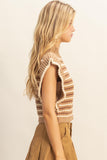 Striped Mock Neck Sweater Vest