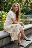 Woven Polka Dot Midi Skirt