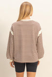 Striped Long Sleeve Casual Top