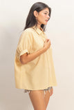 Striped Button Front Blouse
