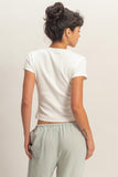 Basic Ribbed Short Sleeve Top