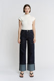High Rise Cuffed Jeans