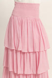 Smocked Waist Tiered Skirt