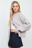 Marled Button Front Cardigan