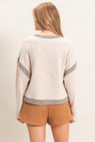 Striped Trim Sweatshirt