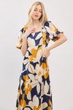 Square Neck Floral Maxi Dress