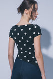 Side Slit Polka Dot Top