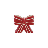 Ceramic Bow Shapedstriped Vase Red & White