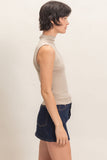 Sleeveless Mock Neck Top