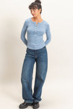 Pigment Dyed Henley Top
