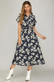 Woven Collared Midi Dress