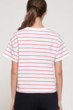 Short Slv Patch Stripe French Terry Top
