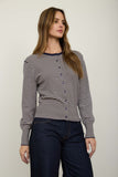 Striped Round Neck Cardigan