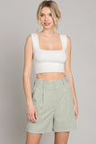 Grid Pattern Lawn Bermuda Shorts