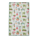 Potted Plants Printed Microfiber Dishtowel