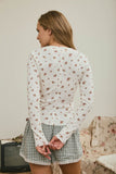 Floral Waffle Knit Top