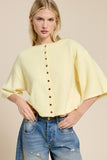 Wide Sleeve Button Front Knit Cardigan