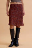 Paisley Chiffon Knee Length Skirt