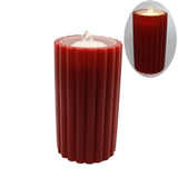 Large Ribbed Red Led Water Fountain Candle