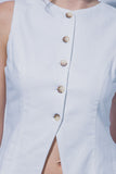 Front Slit Linen Vest