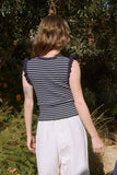 Striped Ruffle Trim Sweater