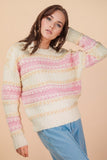 Color Block Fuzzy Knit Sweater