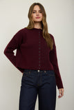 Mock Neck Button Down Cardigan